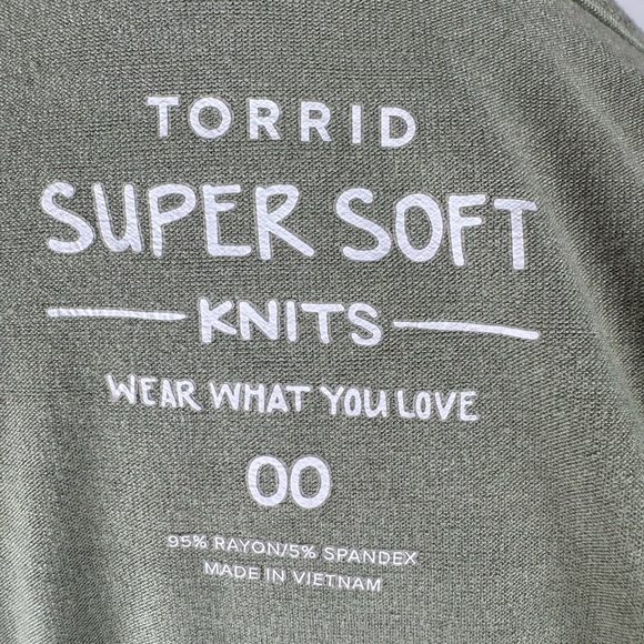 Torrid Super Soft Knits Green Flutter Sleeve Tank - Picture 4 of 6